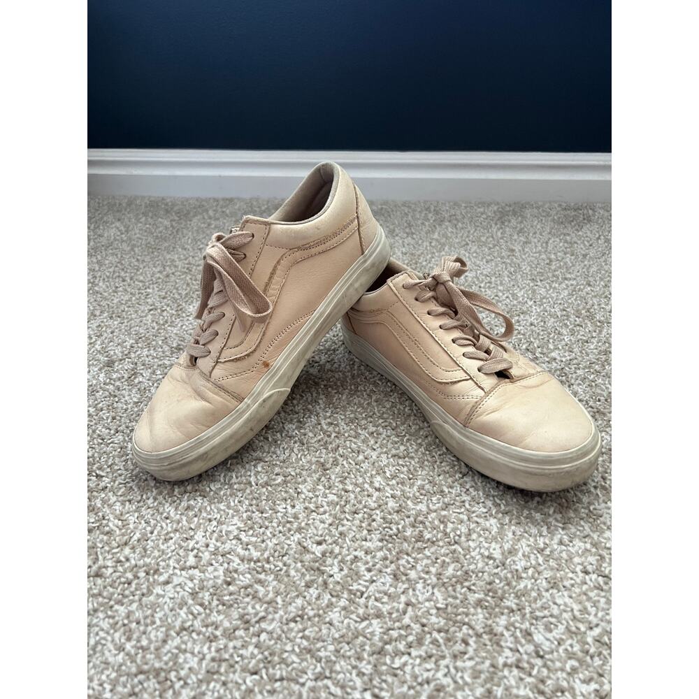Vans Old Skool‎ Apricot Leather Sneakers Women’s 7 Neutral Minimalist Shoes